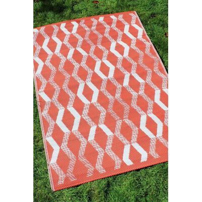 Fusion 'Rico' Outdoor Vertical Zig Zags UV Resistant Outdoor Rug in Terracotta Size: 170 cm x 120 cm Terracotta 170 cm x 120 cm Fusion 'Rico' Outdoor Vertical Zig Zags UV Resistant Outdoor Rug in Terracotta Size: 170 cm x 120 cm Terracotta 170 cm x 120 cm