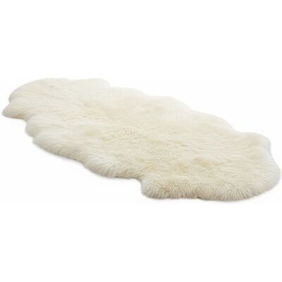 Infinity Leather Luxury Genuine Sheepskin Double Natural Fluffy Soft Real Wool Rug in Beige Size: 180 cm x 60 cm Beige 180 cm x 60 cm Infinity Leather Luxury Genuine Sheepskin Double Natural Fluffy Soft Real Wool Rug in Beige Size: 180 cm x 60 cm Beige 180 cm x 60 cm