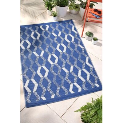 Fusion 'Rico' Outdoor Vertical Zig Zags UV Resistant Outdoor Rug in Blue Size: 170 cm x 120 cm Blue 170 cm x 120 cm Fusion 'Rico' Outdoor Vertical Zig Zags UV Resistant Outdoor Rug in Blue Size: 170 cm x 120 cm Blue 170 cm x 120 cm