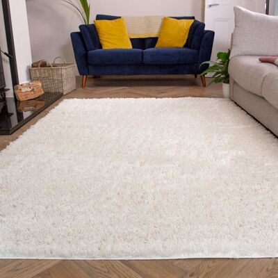 Kukoon Soft Fluffy Thick Pile Shaggy Area Rug, Living Room Bedroom Carpet Runner in Cream Size: 200 cm x 290 cm Cream 200 cm x 290 cm Kukoon Soft Fluffy Thick Pile Shaggy Area Rug, Living Room Bedroom Carpet Runner in Cream Size: 200 cm x 290 cm Cream 200 cm x 290 cm
