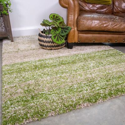 Kukoon Soft Shaggy Rugs Deep Pile Fluffy Dark Green Stripe Bedroom Carpet Mat Size: 120 cm x 170 cm Dark Green 120 cm x 170 cm Kukoon Soft Shaggy Rugs Deep Pile Fluffy Dark Green Stripe Bedroom Carpet Mat Size: 120 cm x 170 cm Dark Green 120 cm x 170 cm