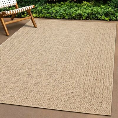 Berkfield Home Rug 140x200 cm Jute Look Indoor & Outdoor in Brown Size: 100 cm diameter Brown 100 cm diameter Berkfield Home Rug 140x200 cm Jute Look Indoor & Outdoor in Brown Size: 100 cm diameter Brown 100 cm diameter