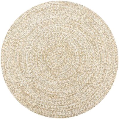 Berkfield Home Handmade Rug Jute White & Natural 120 cm Size: 100 cm diameter White 100 cm diameter Berkfield Home Handmade Rug Jute White & Natural 120 cm Size: 100 cm diameter White 100 cm diameter