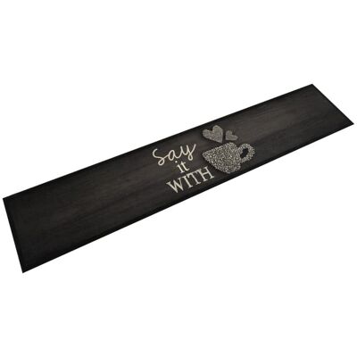Berkfield Home Kitchen Rug Washable Cup Black 60x300 cm Velvet Black 60x300 cm Berkfield Home Kitchen Rug Washable Cup Black 60x300 cm Velvet Black 60x300 cm