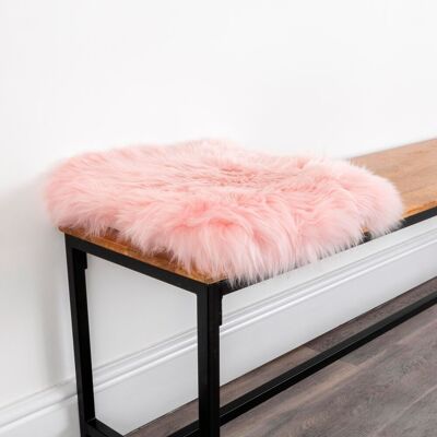 Native Natural Blush Pink Square Sheepskin Chair Pad Size: 35 cm x 35 cm Pink 35 cm x 35 cm Native Natural Blush Pink Square Sheepskin Chair Pad Size: 35 cm x 35 cm Pink 35 cm x 35 cm