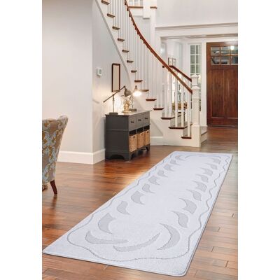 Smart Living Ovalack Heavy Duty Machine Washable Hallway Kitchen Non Slip Door Mat in Silver Size: 60 cm x 220 cm Silver 60 cm x 220 cm Smart Living Ovalack Heavy Duty Machine Washable Hallway Kitchen Non Slip Door Mat in Silver Size: 60 cm x 220 cm Silver 60 cm x 220 cm