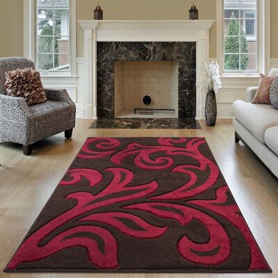 Smart Living Modern Hand Carved Soft Thick Area Rug - Florence in Brown Size: 60 cm x 110 cm Brown 60 cm x 110 cm Smart Living Modern Hand Carved Soft Thick Area Rug - Florence in Brown Size: 60 cm x 110 cm Brown 60 cm x 110 cm