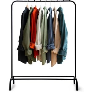 Home Treats Clothes Rail With Shoe Rack/Storage Shelf, Metal With Smooth Black Finish