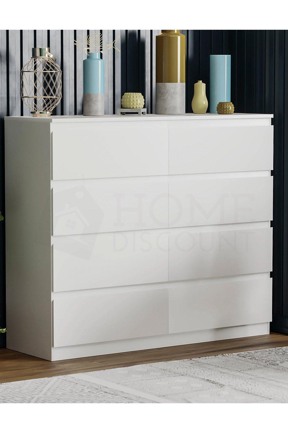 Home Discount Vida Designs Denver 8 Drawer Chest of Drawers Storage Bedroom Furniture