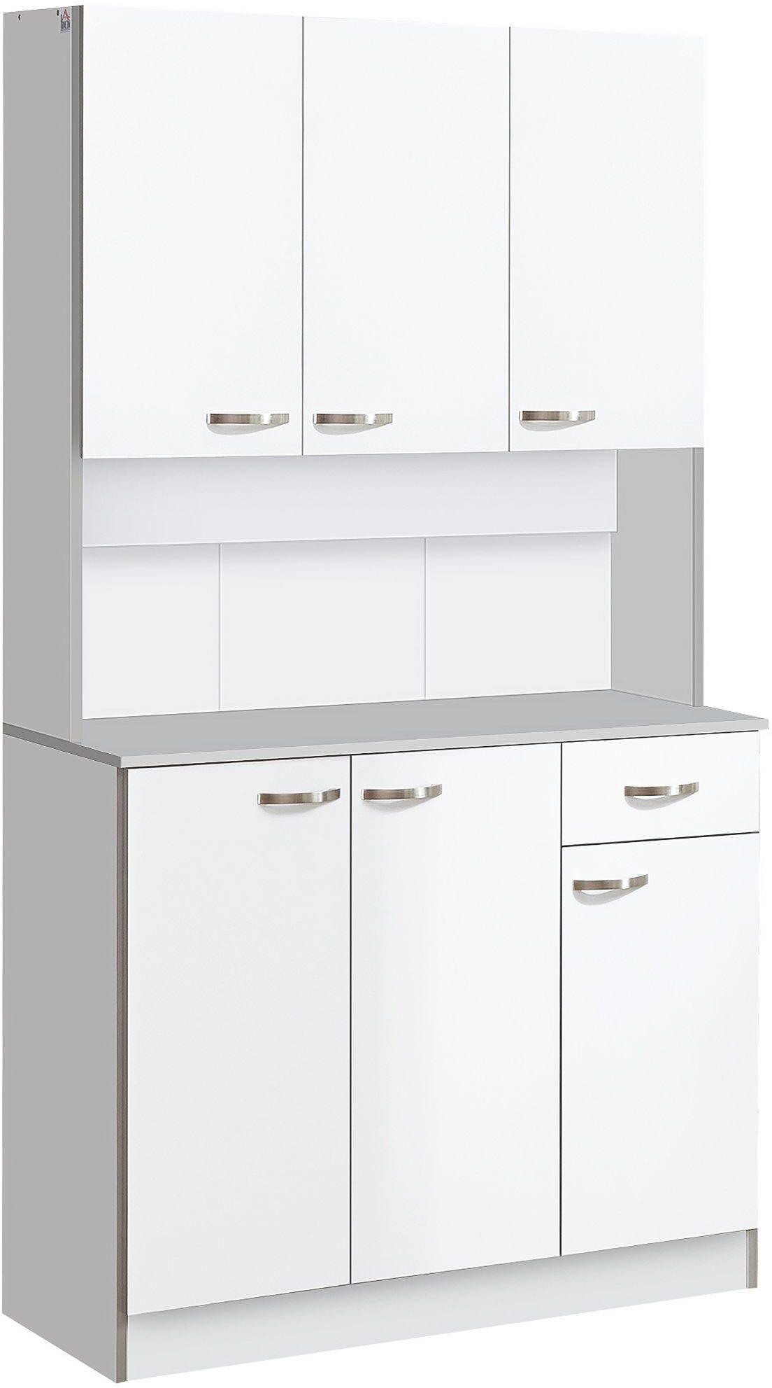 HOMCOM Kitchen Storage Cabinet with 6 Doors Drawer Adjustable Shelves