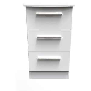 Ready Assembled 2 U Harrow 3 Drawer Bedside Cab(Ready Assembled) in White White Ready Assembled 2 U Harrow 3 Drawer Bedside Cab(Ready Assembled) in White White