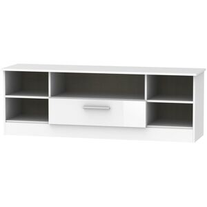 Ready Assembled 2 U Trent Wide 1 Drawer TV & Media Unit (Ready Assembled) in White White Ready Assembled 2 U Trent Wide 1 Drawer TV & Media Unit (Ready Assembled) in White White
