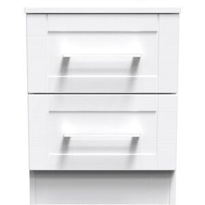 Ready Assembled 2 U Ripon 2 Drawer Bedside Cab(Ready Assembled) in White White Ready Assembled 2 U Ripon 2 Drawer Bedside Cab(Ready Assembled) in White White