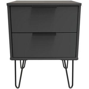 Ready Assembled 2 U Fuji 2 Drawer Bedside Cabinet (Ready Assembled) in Dark Grey Dark Grey Ready Assembled 2 U Fuji 2 Drawer Bedside Cabinet (Ready Assembled) in Dark Grey Dark Grey