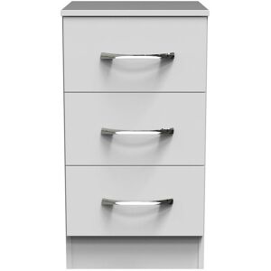 Ready Assembled 2 U Hampshire 3 Drawer Bedside Cab(Ready Assembled) in White White Ready Assembled 2 U Hampshire 3 Drawer Bedside Cab(Ready Assembled) in White White