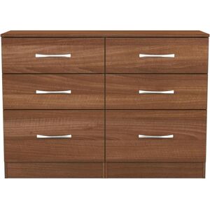 Ready Assembled 2 U Hampshire 6 Drawer Wide Chest (Ready Assembled) in Walnut Walnut Ready Assembled 2 U Hampshire 6 Drawer Wide Chest (Ready Assembled) in Walnut Walnut