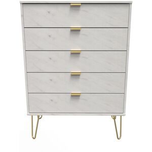 Ready Assembled 2 U Fuji 5 Drawer Chest (Ready Assembled) in Off-White Off-White Ready Assembled 2 U Fuji 5 Drawer Chest (Ready Assembled) in Off-White Off-White