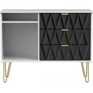 Ready Assembled 2 U Dallas 3 Drawer TV Unit (Ready Assembled) in Black Black Ready Assembled 2 U Dallas 3 Drawer TV Unit (Ready Assembled) in Black Black