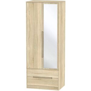 Ready Assembled 2 U Bristol Tall 2 Door 2drw Mirrored Wardrobe (Ready Assembled) in Light Oak Light Oak Ready Assembled 2 U Bristol Tall 2 Door 2drw Mirrored Wardrobe (Ready Assembled) in Light Oak Light Oak