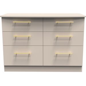 Ready Assembled 2 U Helmsley 6 Drawer Wide Chest (Ready Assembled) in Taupe Taupe Ready Assembled 2 U Helmsley 6 Drawer Wide Chest (Ready Assembled) in Taupe Taupe