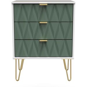 Ready Assembled 2 U Dallas 3 Drawer Chest (Ready Assembled) in Green Green Ready Assembled 2 U Dallas 3 Drawer Chest (Ready Assembled) in Green Green