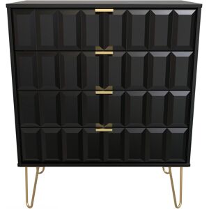 Ready Assembled 2 U Metro 4 Drawer Chest (Ready Assembled) in True Black Size: Medium True Black Medium Ready Assembled 2 U Metro 4 Drawer Chest (Ready Assembled) in True Black Size: Medium True Black Medium