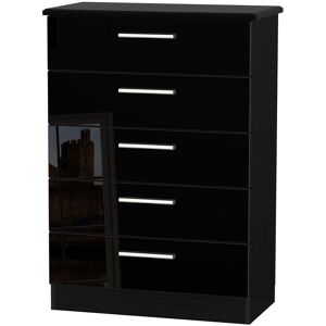 Ready Assembled 2 U Harrow 5 Drawer Chest (Ready Assembled) in Black Size: Large Black Large Ready Assembled 2 U Harrow 5 Drawer Chest (Ready Assembled) in Black Size: Large Black Large