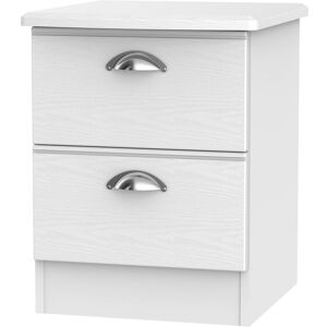 Ready Assembled 2 U Albert 2 Drawer Bedside Cabinet (Ready Assembled) in White White Ready Assembled 2 U Albert 2 Drawer Bedside Cabinet (Ready Assembled) in White White