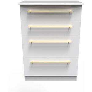 Ready Assembled 2 U Helmsley 4 Drawer Deep Chest (Ready Assembled) in White White Ready Assembled 2 U Helmsley 4 Drawer Deep Chest (Ready Assembled) in White White