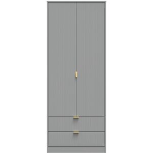 Ready Assembled 2 U Bexley 2 Door 2 Drawer Wardrobe (Ready Assembled) in Dark Grey Size: Large Dark Grey Large Ready Assembled 2 U Bexley 2 Door 2 Drawer Wardrobe (Ready Assembled) in Dark Grey Size: Large Dark Grey Large