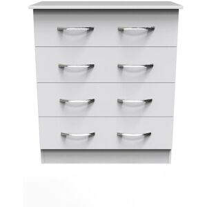 Ready Assembled 2 U Hampshire 4 Drawer Chest (Ready Assembled) in White White Ready Assembled 2 U Hampshire 4 Drawer Chest (Ready Assembled) in White White