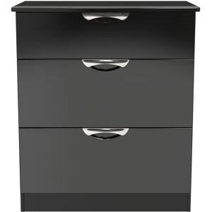 Ready Assembled 2 U Holborn 3 Drawer Deep Chest (Ready Assembled) in Black Size: Medium Black Medium Ready Assembled 2 U Holborn 3 Drawer Deep Chest (Ready Assembled) in Black Size: Medium Black Medium