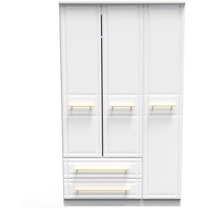 Ready Assembled 2 U Hereford Triple Wardrobe (Ready Assembled) in White White Ready Assembled 2 U Hereford Triple Wardrobe (Ready Assembled) in White White