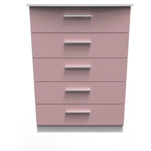 Ready Assembled 2 U Harrow 5 Drawer Chest (Ready Assembled) in Dusty Pink Dusty Pink Ready Assembled 2 U Harrow 5 Drawer Chest (Ready Assembled) in Dusty Pink Dusty Pink
