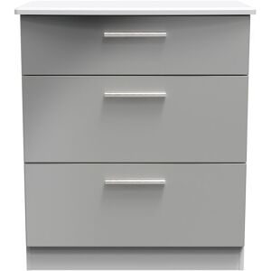 Ready Assembled 2 U Harrow 3 Drawer Deep Chest (Ready Assembled) in Grey Grey Ready Assembled 2 U Harrow 3 Drawer Deep Chest (Ready Assembled) in Grey Grey