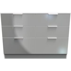 Ready Assembled 2 U Dover 6 Drawer Wide Chest (Ready Assembled) in Mid Grey Mid Grey Ready Assembled 2 U Dover 6 Drawer Wide Chest (Ready Assembled) in Mid Grey Mid Grey