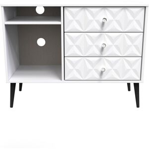 Ready Assembled 2 U Toledo 3 Drawer TV Unit (Ready Assembled) in White White Ready Assembled 2 U Toledo 3 Drawer TV Unit (Ready Assembled) in White White