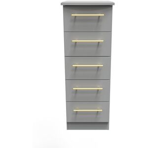 Ready Assembled 2 U Helmsley 5 Drawer Tallboy (Ready Assembled) in Dark Grey Dark Grey Ready Assembled 2 U Helmsley 5 Drawer Tallboy (Ready Assembled) in Dark Grey Dark Grey