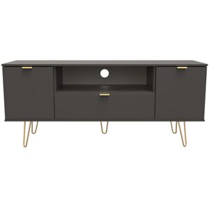 Ready Assembled 2 U Fuji 2 Door 1 Drawer Wide TV Unit (Ready Assembled) in Dark Grey Size: Large Dark Grey Large Ready Assembled 2 U Fuji 2 Door 1 Drawer Wide TV Unit (Ready Assembled) in Dark Grey Size: Large Dark Grey Large