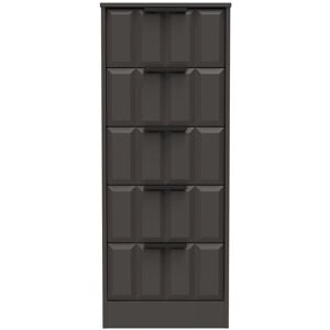 Ready Assembled 2 U Seattle 5 Drawer Tall Bedside (Ready Assembled) in Dark Grey Dark Grey Ready Assembled 2 U Seattle 5 Drawer Tall Bedside (Ready Assembled) in Dark Grey Dark Grey