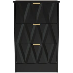 Ready Assembled 2 U Washington 3 Drawer Bedside Cabinet (Ready Assembled) in True Black True Black Ready Assembled 2 U Washington 3 Drawer Bedside Cabinet (Ready Assembled) in True Black True Black