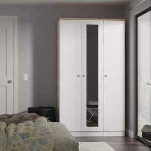 Ready Assembled 2 U Cumbria Tall Triple Mirror Wardrobe (Ready Assembled) in White Size: Large White Large Ready Assembled 2 U Cumbria Tall Triple Mirror Wardrobe (Ready Assembled) in White Size: Large White Large