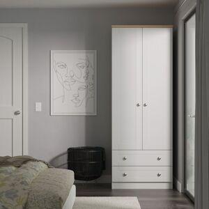 Ready Assembled 2 U Cumbria Tall 2 Drawer Double Wardrobe (Ready Assembled) in Mid Grey Size: Large Mid Grey Large Ready Assembled 2 U Cumbria Tall 2 Drawer Double Wardrobe (Ready Assembled) in Mid Grey Size: Large Mid Grey Large