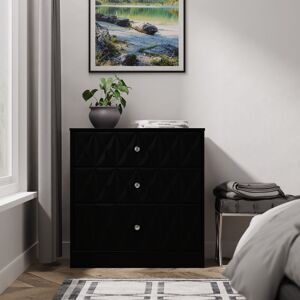 Ready Assembled 2 U Memphis 3 Drawer Deep Chest (Ready Assembled) in True Black Size: Medium True Black Medium Ready Assembled 2 U Memphis 3 Drawer Deep Chest (Ready Assembled) in True Black Size: Medium True Black Medium