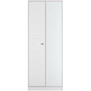 Ready Assembled 2 U Memphis Tall 2 Door Mirrored Wardrobe (Ready Assembled) in White White Ready Assembled 2 U Memphis Tall 2 Door Mirrored Wardrobe (Ready Assembled) in White White