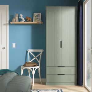Ready Assembled 2 U Denver 2 Door 2 Drawer Wardrobe (Ready Assembled) in Pale Green Pale Green Ready Assembled 2 U Denver 2 Door 2 Drawer Wardrobe (Ready Assembled) in Pale Green Pale Green