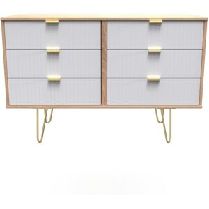Ready Assembled 2 U Bexley 6 Drawer Wide Chest (Ready Assembled) in Natural Natural Ready Assembled 2 U Bexley 6 Drawer Wide Chest (Ready Assembled) in Natural Natural