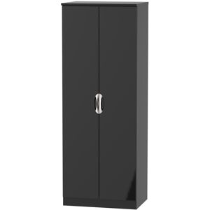 Ready Assembled 2 U Holborn Tall Double Hanging Wardrobe (Ready Assembled) in Black Black Ready Assembled 2 U Holborn Tall Double Hanging Wardrobe (Ready Assembled) in Black Black