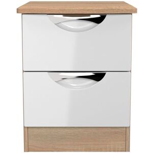 Ready Assembled 2 U Holborn 2 Drawer Bedside Cabinet (Ready Assembled) in White White Ready Assembled 2 U Holborn 2 Drawer Bedside Cabinet (Ready Assembled) in White White