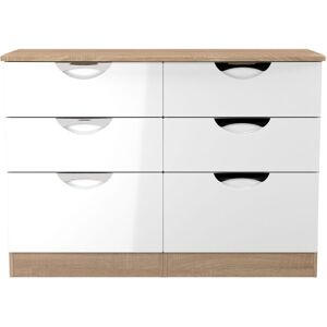 Ready Assembled 2 U Holborn 6 Drawer Wide Chest (Ready Assembled) in White White Ready Assembled 2 U Holborn 6 Drawer Wide Chest (Ready Assembled) in White White